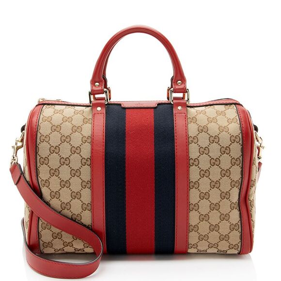 Gucci GG Canvas Vintage Web Joy Medium Boston Bag - Picture 1 of 15